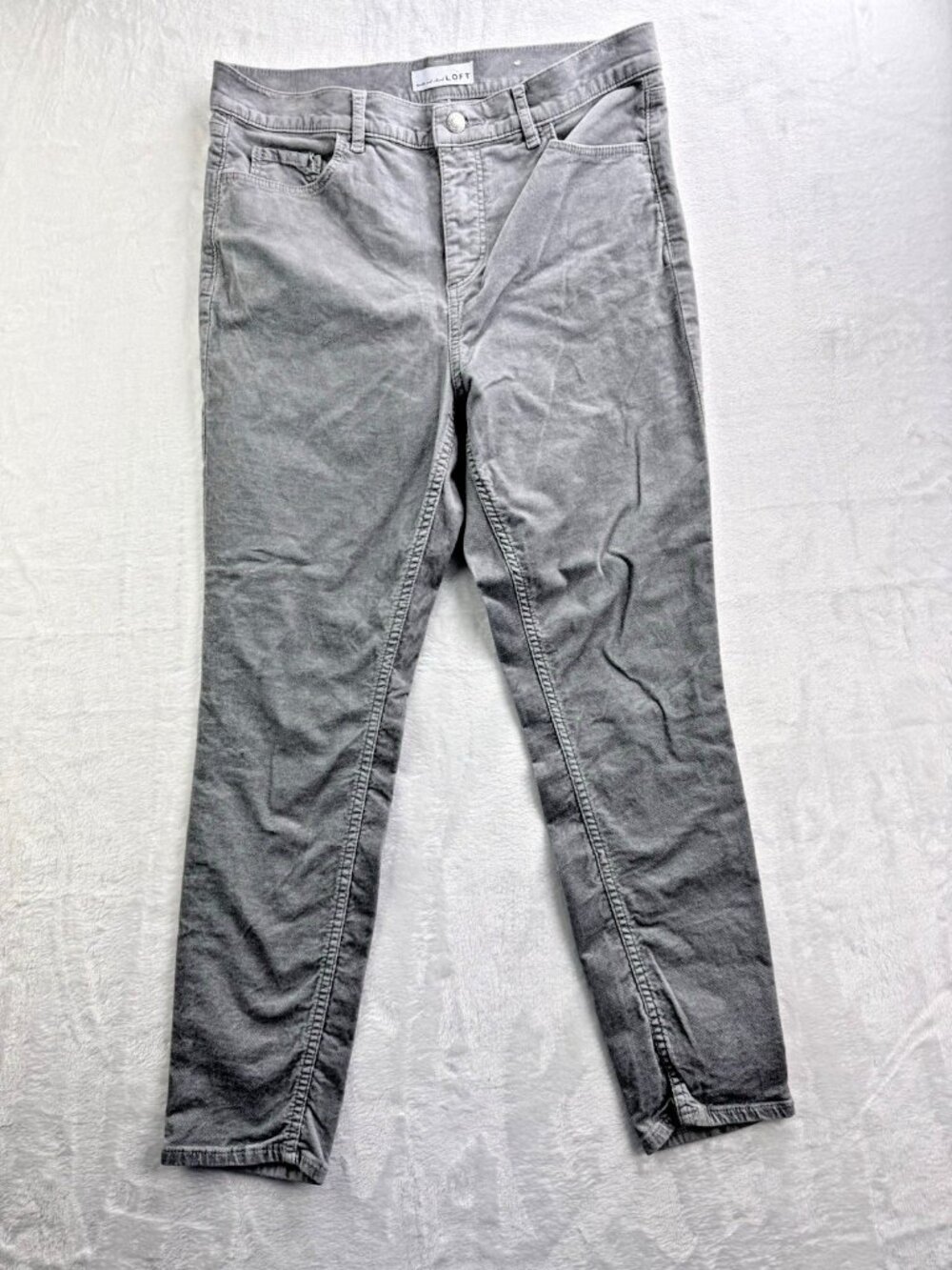 Loft Size 30 Womens Jeans Skinny Gray High Rise Stretch Soft Velvet Feel